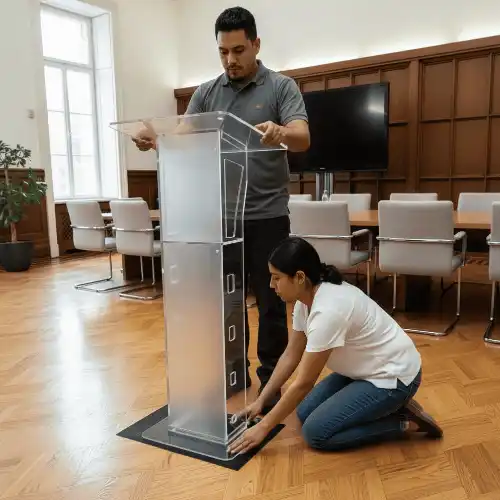 Podium instalado en evento empresarial